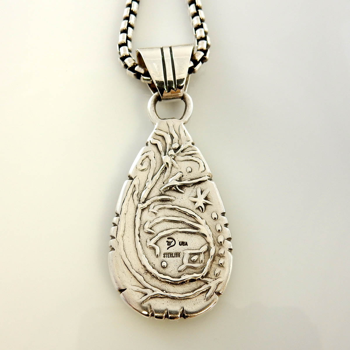 Silver Multi Gemstone Onyx Inlay Cosmic Pendant - DeSantis