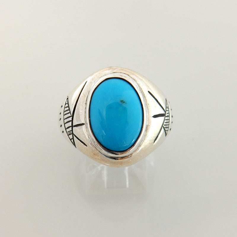Silver Sleeping Beauty Turquoise Ring Size 9 - DeSantis