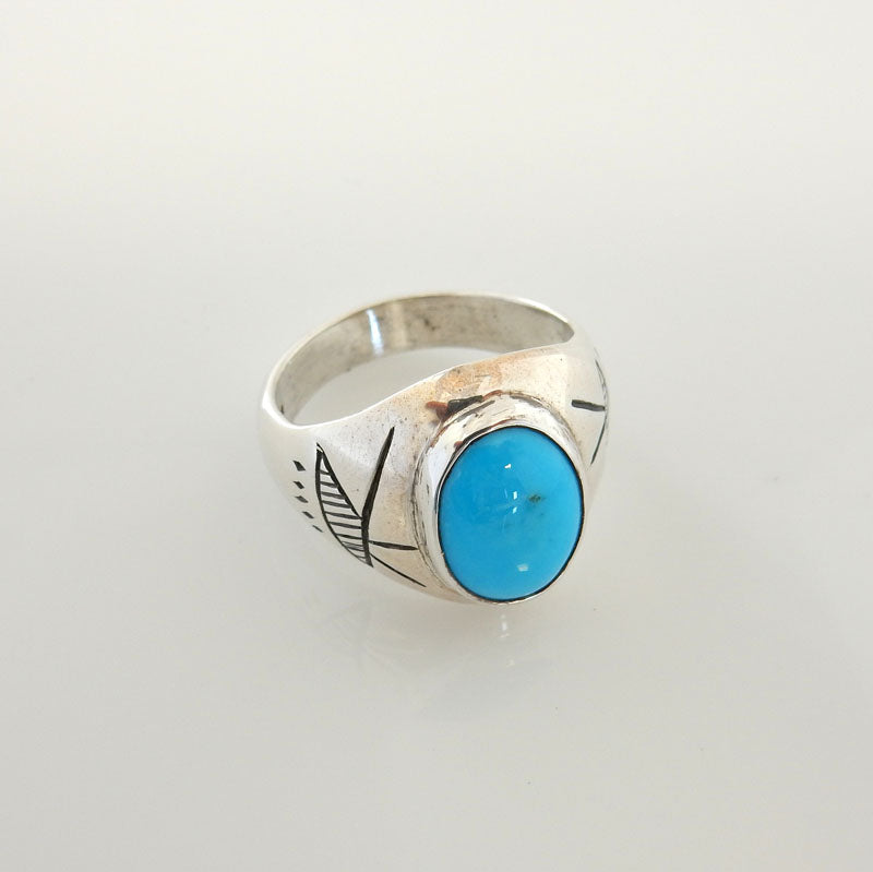 Silver Sleeping Beauty Turquoise Ring Size 9 - DeSantis