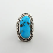 Southwestern Handmade Blue Turquoise Sterling Silver Ring, Silver Unique Handmade Blue Turquoise Ring, Silver Turquoise Unique Ring Size 8 - DeSantis