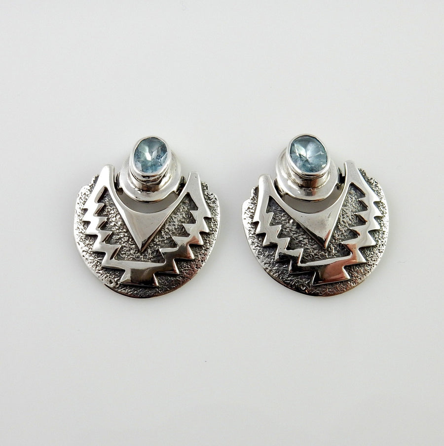 Southwestern Sterling Silver Topaz Post Earrings - DeSantis