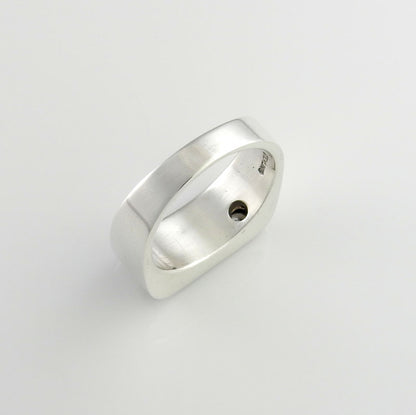 Sterling Silver Black Onyx Zirconium Men's Ring Size 10 - DeSantis