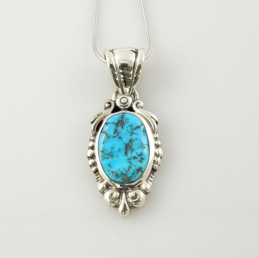 Sterling Silver Blue Darling Darlene Turquoise Pendant - DeSantis