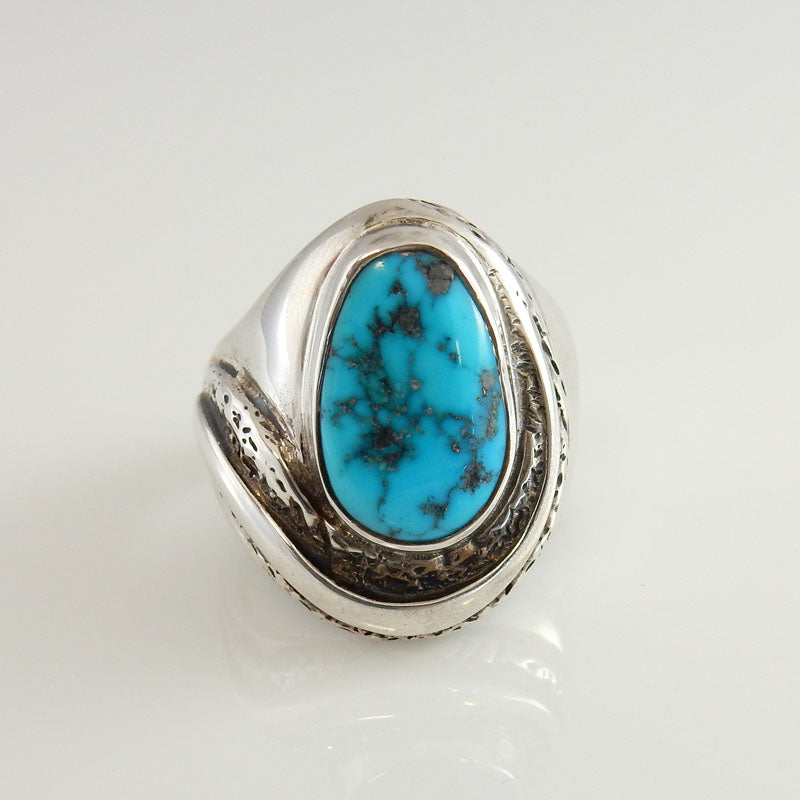 Sterling Silver Blue Kingman Turquoise Ring Size 11 - DeSantis