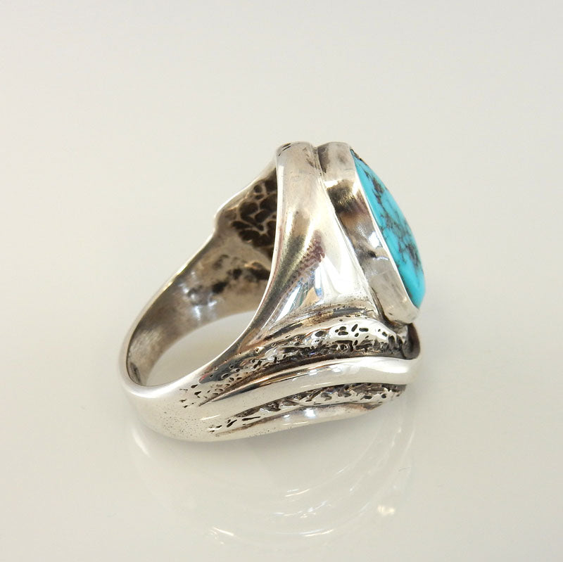 Sterling Silver Blue Kingman Turquoise Ring Size 11 - DeSantis