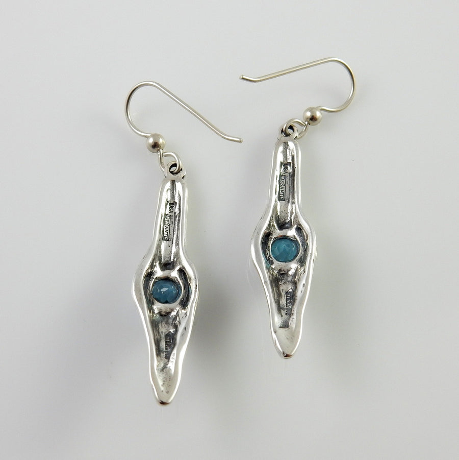 Sterling Silver Blue Topaz Dangle Earrings - DeSantis