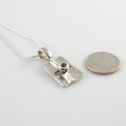 Sterling Silver Blue Topaz Handmade Pendant, Beautiful silver topaz drop pendant, topaz designer silver .925 drop pendant with chain - DeSantis