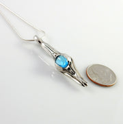 Sterling Silver Blue Topaz Handmade Pendant, Beautiful silver topaz drop pendant, topaz designer silver .925 drop pendant with chain - DeSantis