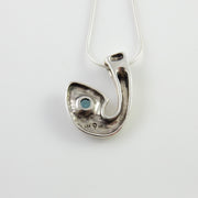 Sterling Silver Blue Topaz Handmade Pendant, Beautiful silver topaz drop pendant, topaz designer silver .925 drop pendant with chain - DeSantis