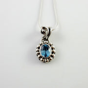 Sterling Silver Blue Topaz Handmade Pendant, Beautiful silver topaz drop pendant, topaz southwestern silver .925 pendant - DeSantis