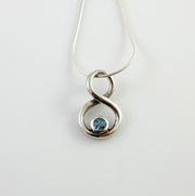 Sterling Silver Blue Topaz Handmade Pendant, Beautiful silver topaz pendant, topaz designer silver drop pendant - DeSantis