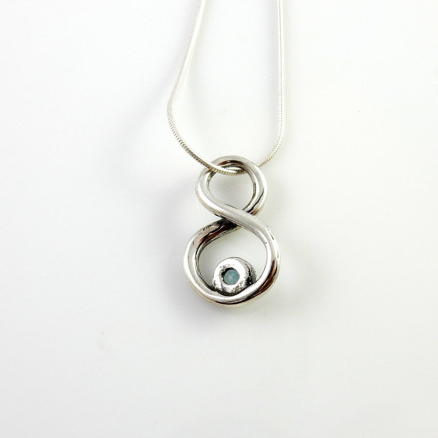 Sterling Silver Blue Topaz Handmade Pendant, Beautiful silver topaz pendant, topaz designer silver drop pendant - DeSantis