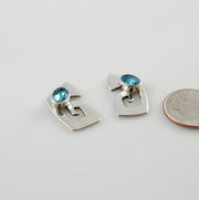 Sterling Silver Blue Topaz Post Earrings - DeSantis