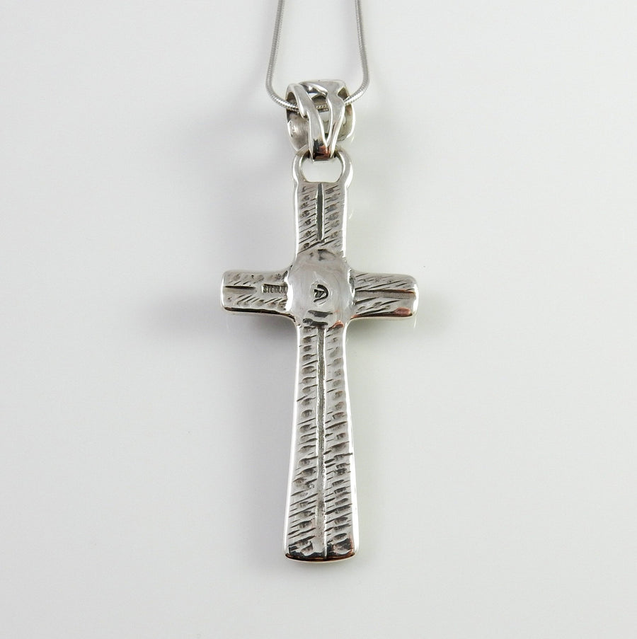 Sterling SIlver Blue Turquoise Cross Pendant - DeSantis