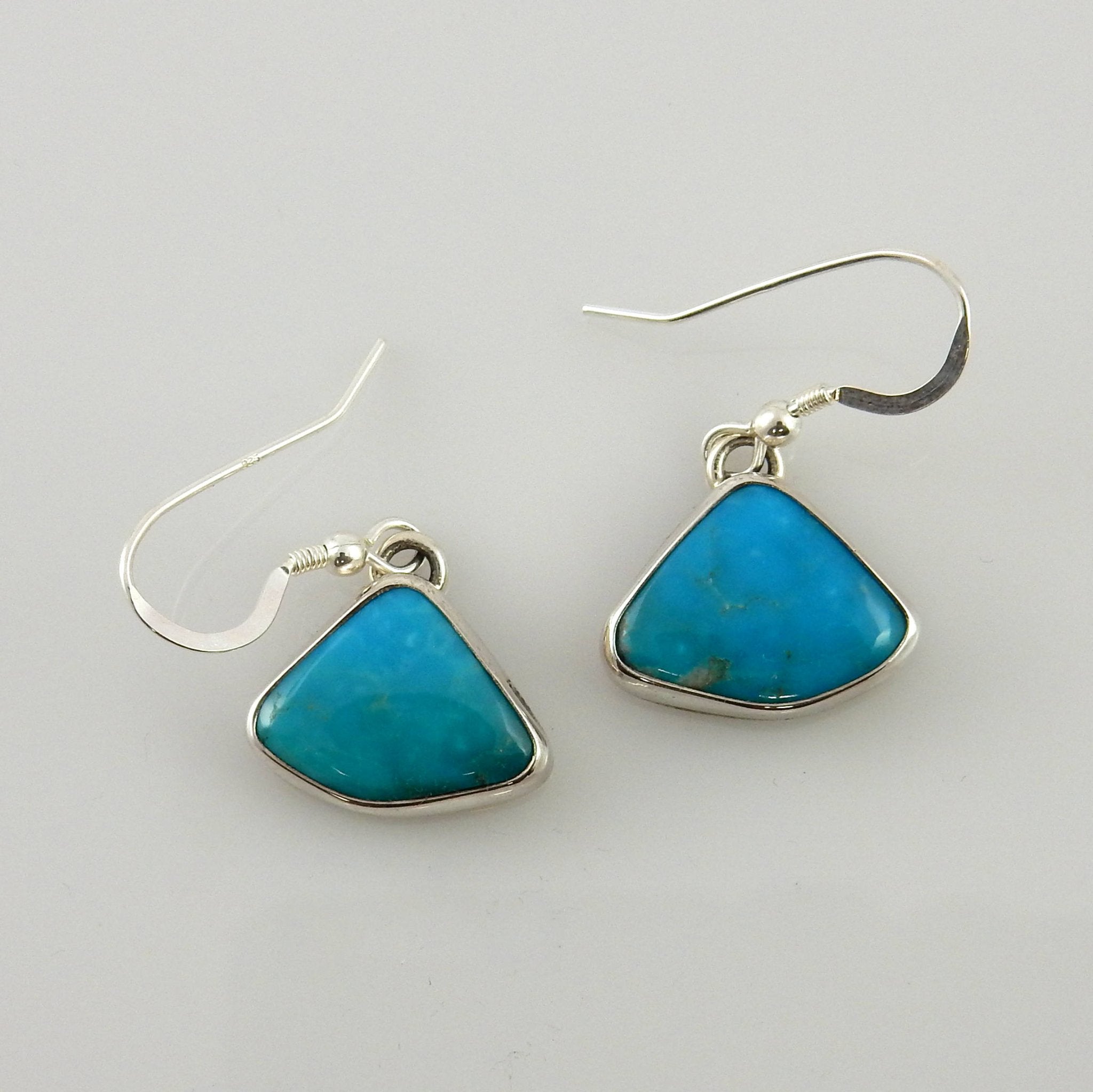 Sterling Silver Blue Turquoise Dangle Earrings - DeSantis