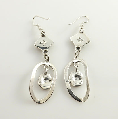 Sterling Silver Blue Turquoise Dangle Earrings - DeSantis