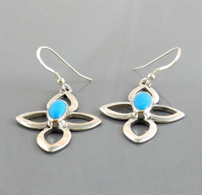 Sterling Silver Blue Turquoise Dangle Earrings - DeSantis