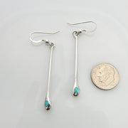 Sterling Silver Blue Turquoise Dangle Earrings - DeSantis