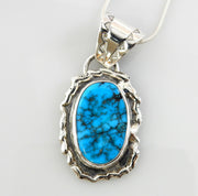 Sterling Silver Blue Turquoise Drop Pendant - DeSantis