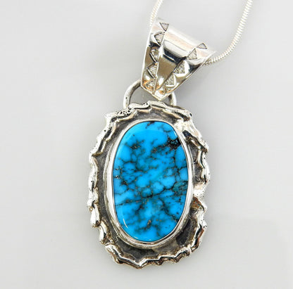 Sterling Silver Blue Turquoise Drop Pendant - DeSantis