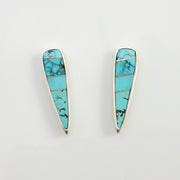 Sterling Silver Blue Turquoise Inlay Earrings - DeSantis