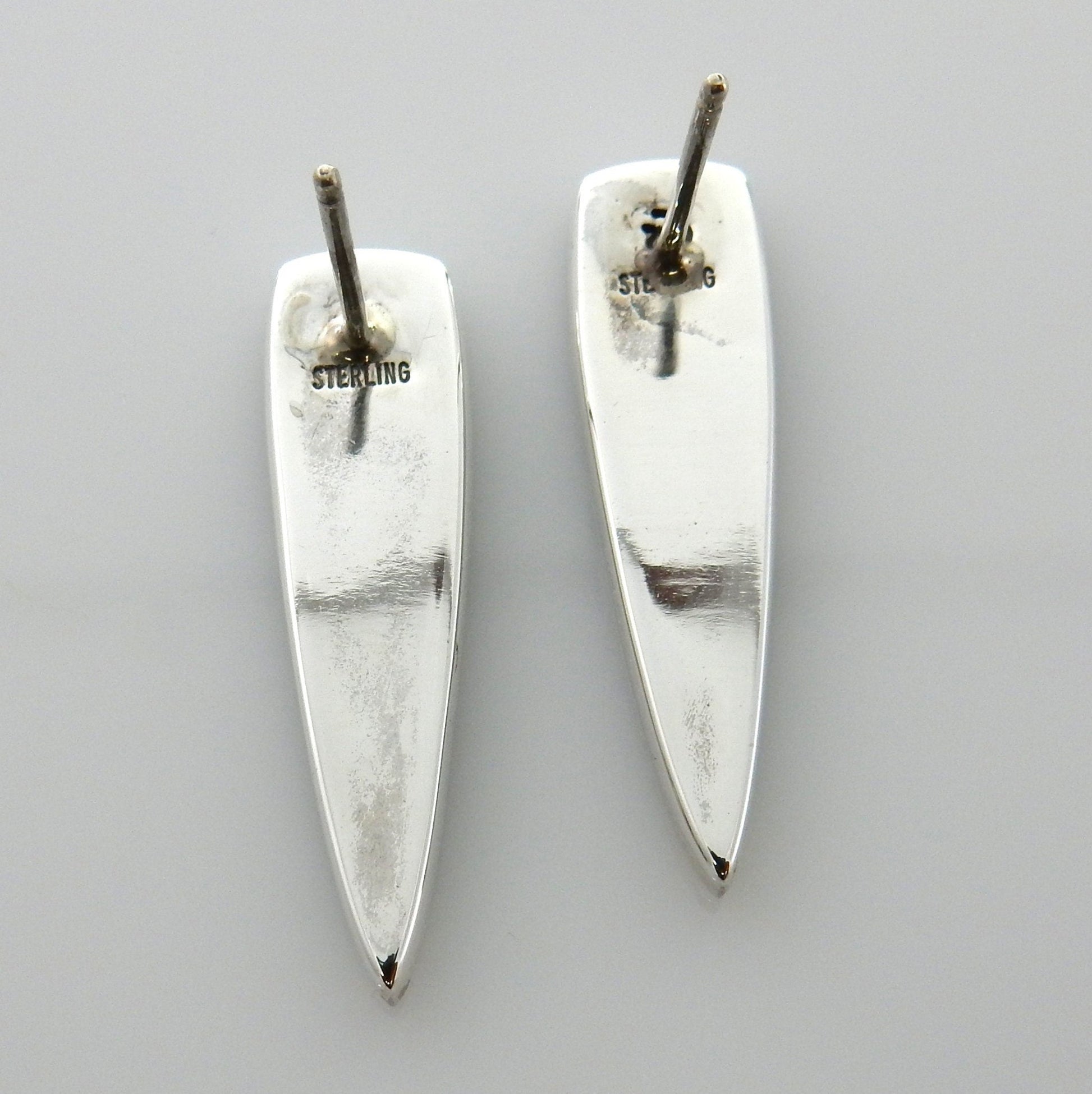 Sterling Silver Blue Turquoise Inlay Post Earrings - DeSantis