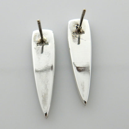 Sterling Silver Blue Turquoise Inlay Post Earrings - DeSantis