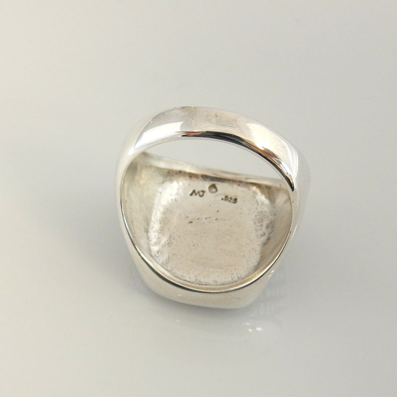 Sterling Silver Blue Turquoise Lapis Inlay Men's Ring Size 11 - DeSantis