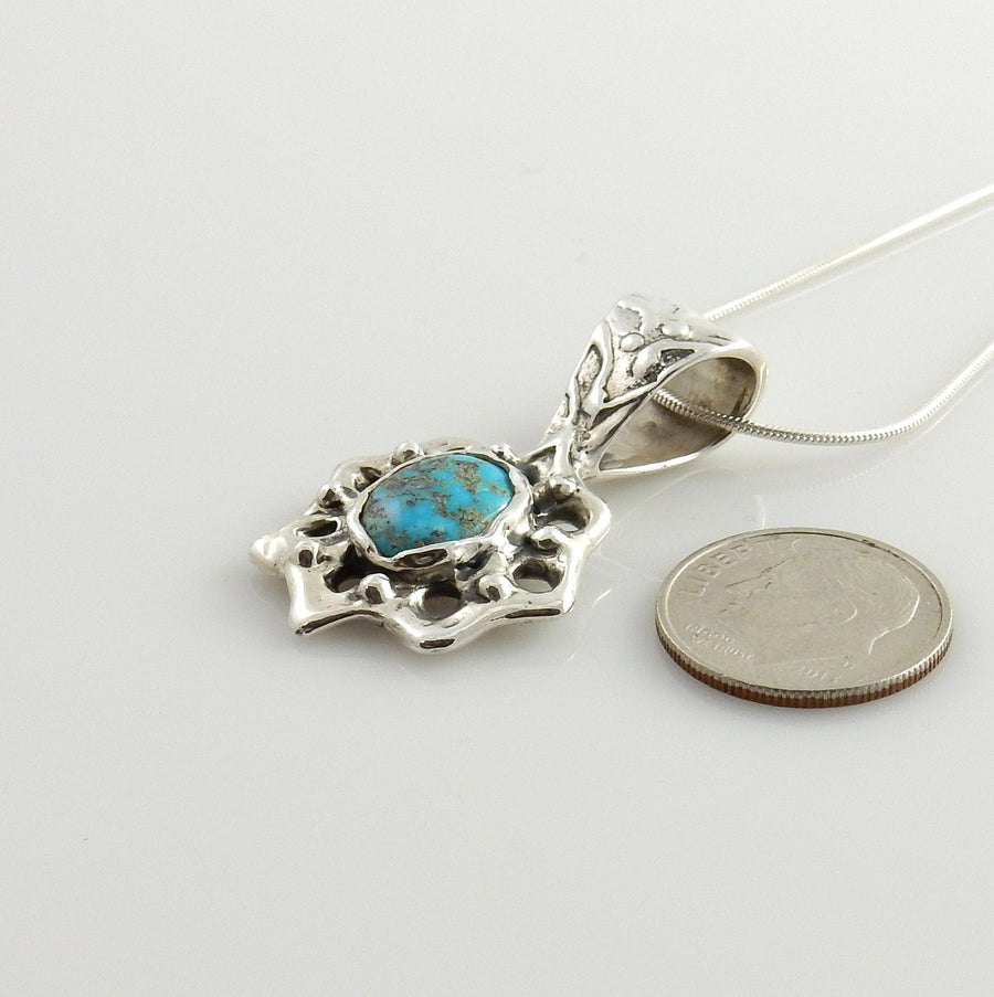 Sterling Silver Blue Turquoise Pendant - DeSantis