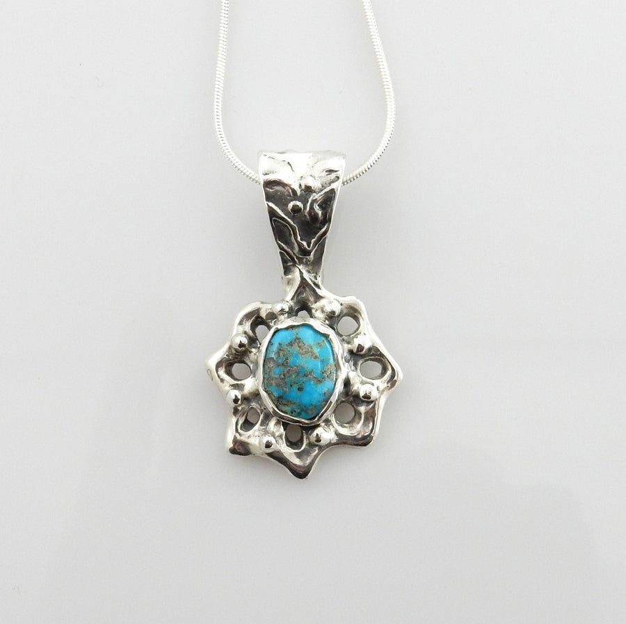 Sterling Silver Blue Turquoise Pendant - DeSantis