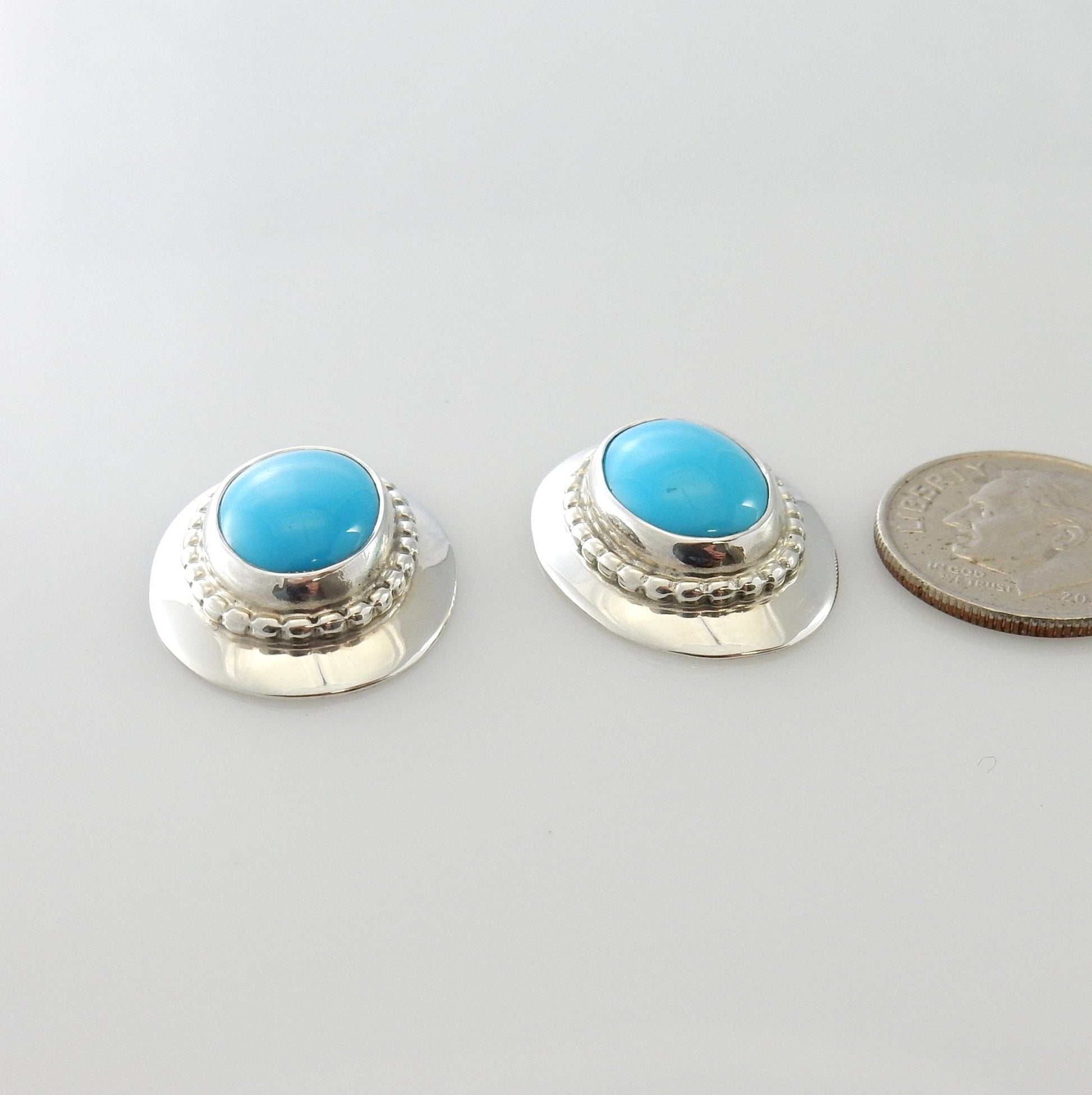 Sterling Silver Blue Turquoise Post Earrings - DeSantis