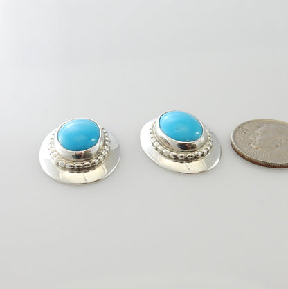 Sterling Silver Blue Turquoise Post Earrings - DeSantis