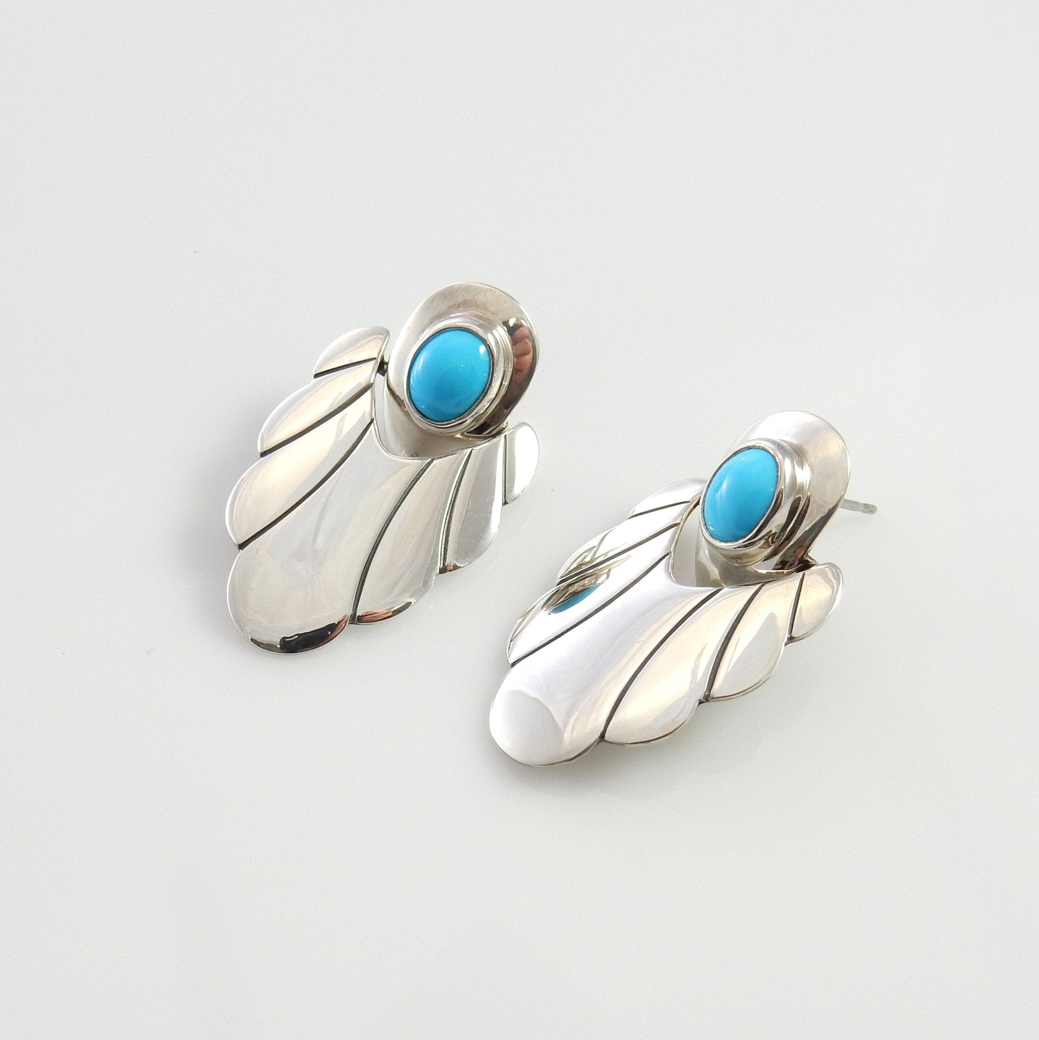 Sterling Silver Blue Turquoise Post Earrings - DeSantis