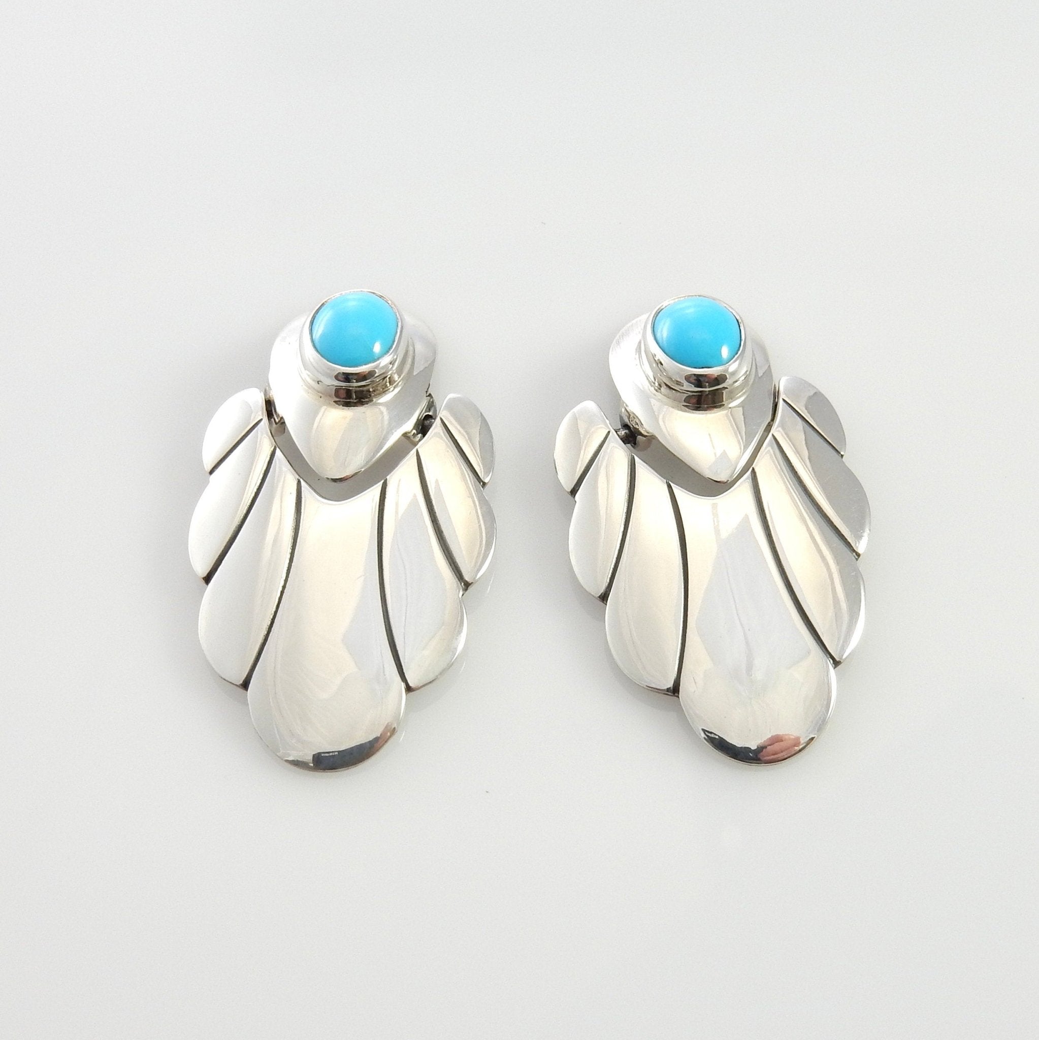 Sterling Silver Blue Turquoise Post Earrings - DeSantis