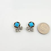 Sterling Silver Blue Turquoise Post Earrings - DeSantis