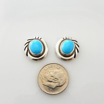 Sterling Silver Blue Turquoise Post Earrings - DeSantis