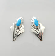 Sterling Silver Blue Turquoise Post Earrings - DeSantis