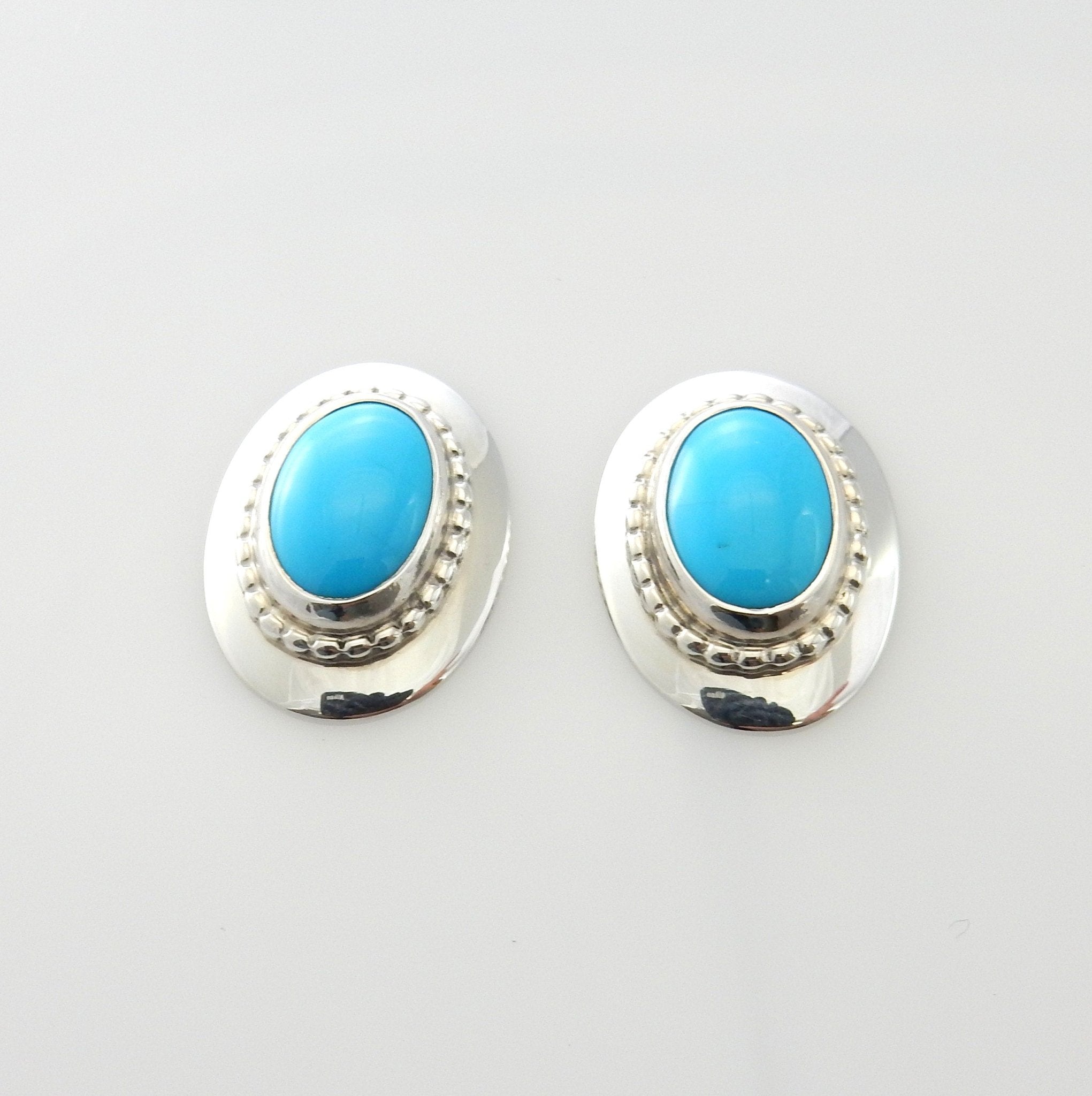 Sterling Silver Blue Turquoise Post Earrings - DeSantis