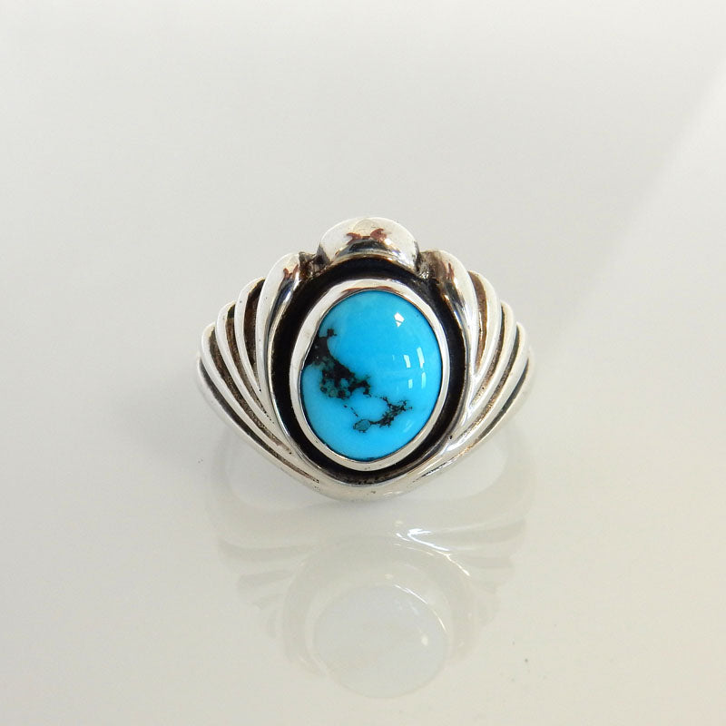 Sterling Silver Blue Turquoise Ring Size 6.75 - DeSantis
