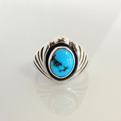 Sterling Silver Blue Turquoise Ring Size 6.75 - DeSantis