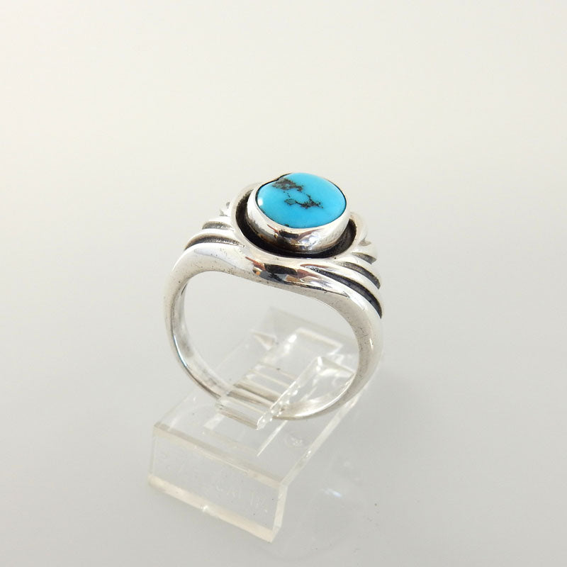 Sterling Silver Blue Turquoise Ring Size 6.75 - DeSantis