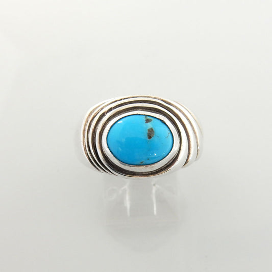 Sterling Silver Blue Turquoise Ring Size 7.5 - DeSantis