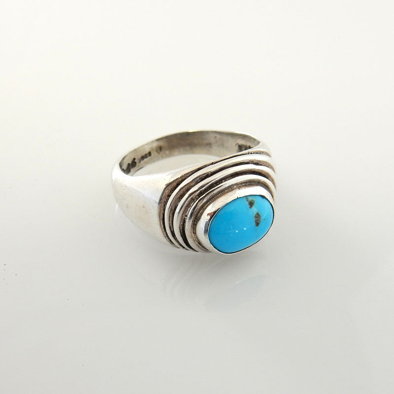 Sterling Silver Blue Turquoise Ring Size 7.5 - DeSantis