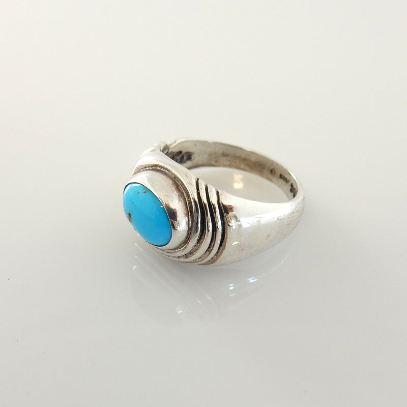 Sterling Silver Blue Turquoise Ring Size 7.5 - DeSantis