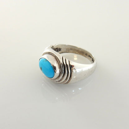 Sterling Silver Blue Turquoise Ring Size 7.5 - DeSantis