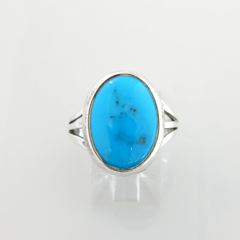 Sterling Silver Blue Turquoise Split-shank Ring Size 6.75 - DeSantis