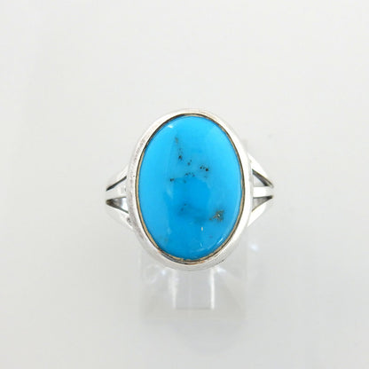 Sterling Silver Blue Turquoise Split-shank Ring Size 6.75 - DeSantis