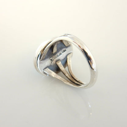 Sterling Silver Blue Turquoise Split-shank Ring Size 6.75 - DeSantis