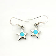 Sterling Silver Blue Turquoise Star Inlay Earrings - DeSantis