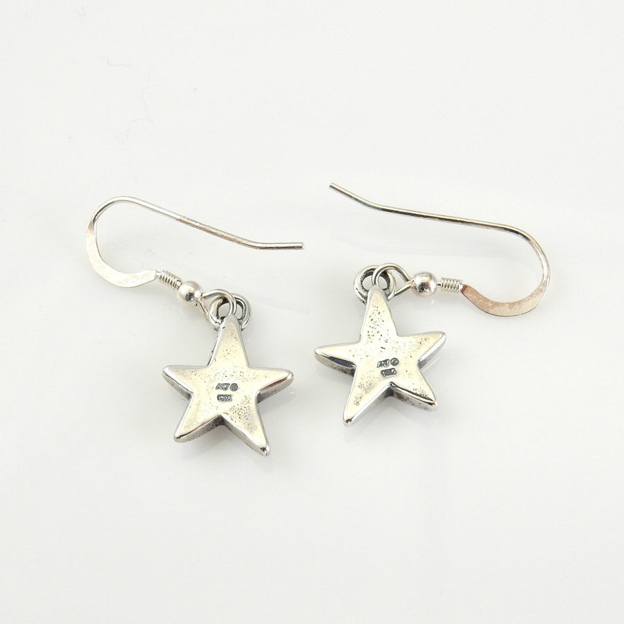 Sterling Silver Blue Turquoise Star Inlay Earrings - DeSantis